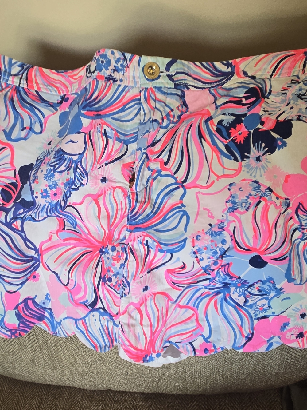 Lilly Pulitzer Pink & Blue Floral Scallop Skort